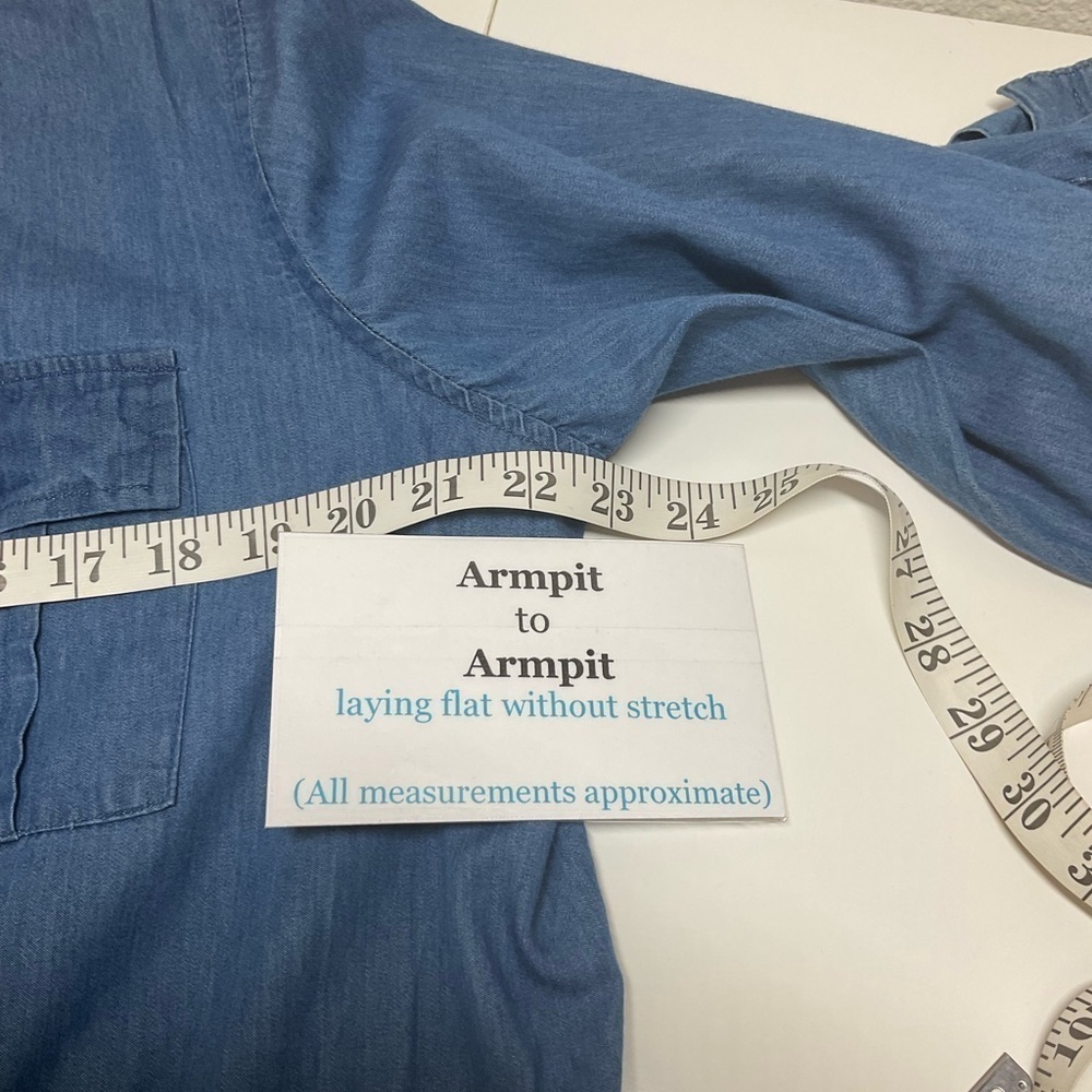 Ashley Stewart Denim Jacket Button Down Lightweight   1X - Picture 3 of 8